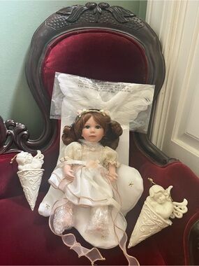 Porcelain Angel Bundle: Doll and 2 paintable Angel Cones